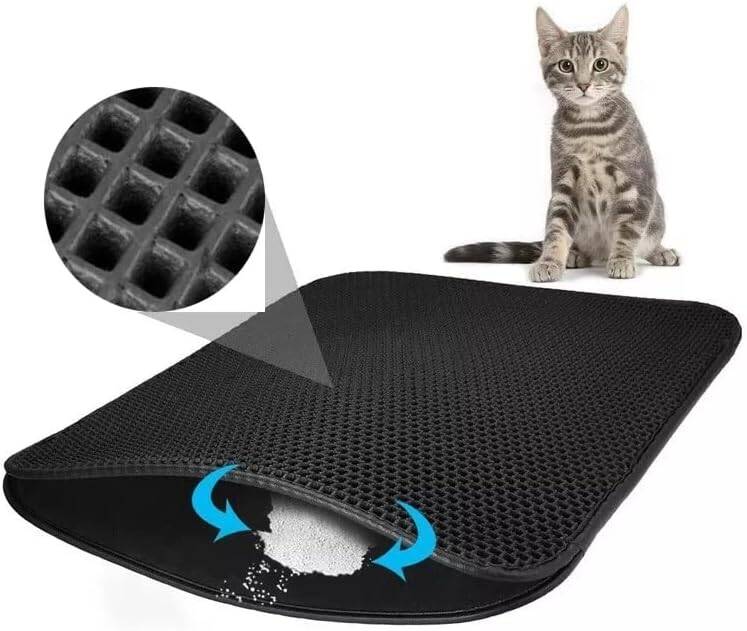 Elekli Kedi Kumu Paspası Kedi Köpek Tuvalet Önü Paspas Kedi Köpek Matı Elekli Kedi Kumu Tuvaleti Önü Paspası (59×37 cm) - 8