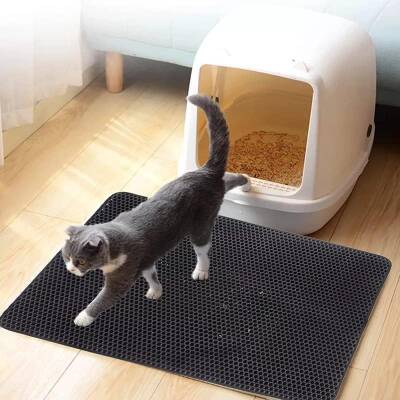 Elekli Kedi Kumu Paspası Kedi Köpek Tuvalet Önü Paspas Kedi Köpek Matı Elekli Kedi Kumu Tuvaleti Önü Paspası (59×37 cm) - 5