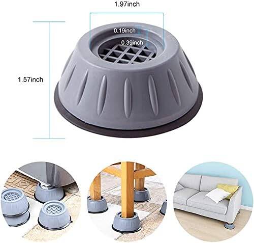 Gürültü Engelleyici ve Kaymaz Titreşim Önleyici Kauçuk Ayak Pedleri Çamaşır Makinesi Kurutma Makinesi Kanepe Mobilya Ayağı İçin Stoper 4'lü Set - 7