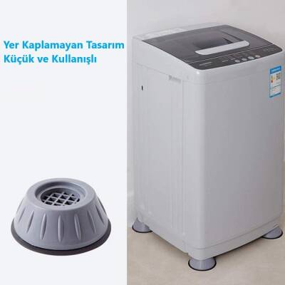 Gürültü Engelleyici ve Kaymaz Titreşim Önleyici Kauçuk Ayak Pedleri Çamaşır Makinesi Kurutma Makinesi Kanepe Mobilya Ayağı İçin Stoper 4'lü Set - 3