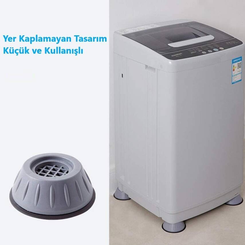 Gürültü Engelleyici ve Kaymaz Titreşim Önleyici Kauçuk Ayak Pedleri Çamaşır Makinesi Kurutma Makinesi Kanepe Mobilya Ayağı İçin Stoper 4'lü Set - 3