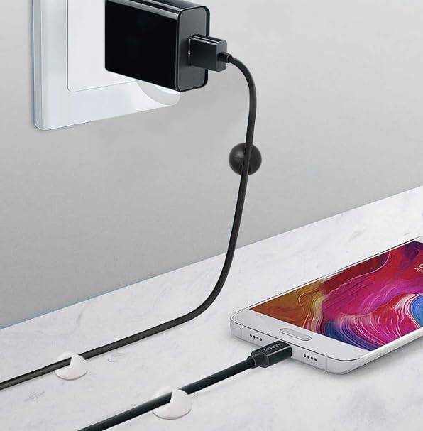Kyrotech 16 Parça Kablo Tutucu Cırt Seti | Yapışkanlı Kablo Klipsi | Masa Üstü Kablo Düzenleyici | Şarj Kablosu, Kulaklık, USB, HDMI, Mouse Kablosu için | Ofis & Ev Kullanımı | Kablo Yönetimi Çözümü - 4