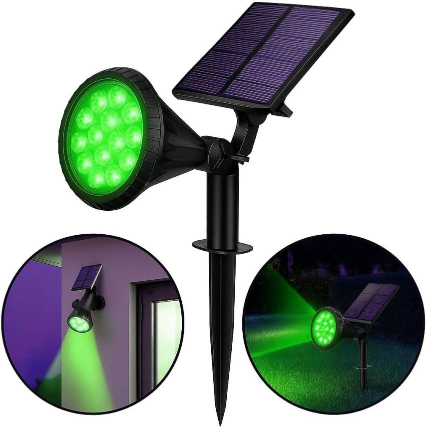 Kyrotech 18 LED Spot Güneş Enerjili Bahçe Aydınlatma Lambası, Fotoselli, Spike Aplik, 18W Su Geçirmez Dış Mekan Solar Lamba, Ağaç, Veranda, Garaj, Havuz, Duvar Ve Zemin Montajına Uygundur 42 CM - 5