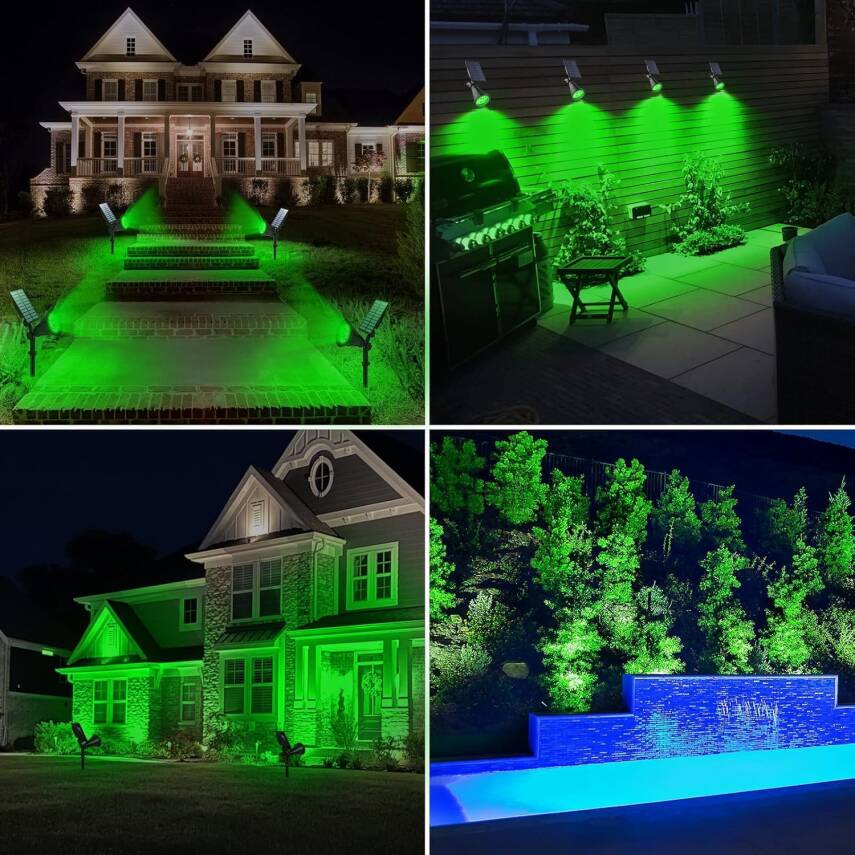 Kyrotech 18 LED Spot Güneş Enerjili Bahçe Aydınlatma Lambası, Fotoselli, Spike Aplik, 18W Su Geçirmez Dış Mekan Solar Lamba, Ağaç, Veranda, Garaj, Havuz, Duvar Ve Zemin Montajına Uygundur 42 CM - 4