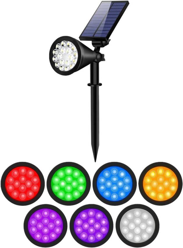 Kyrotech 18 LED Spot Güneş Enerjili Bahçe Aydınlatma Lambası, Fotoselli, Spike Aplik, 18W Su Geçirmez Dış Mekan Solar Lamba, Ağaç, Veranda, Garaj, Havuz, Duvar Ve Zemin Montajına Uygundur 42 CM - 41