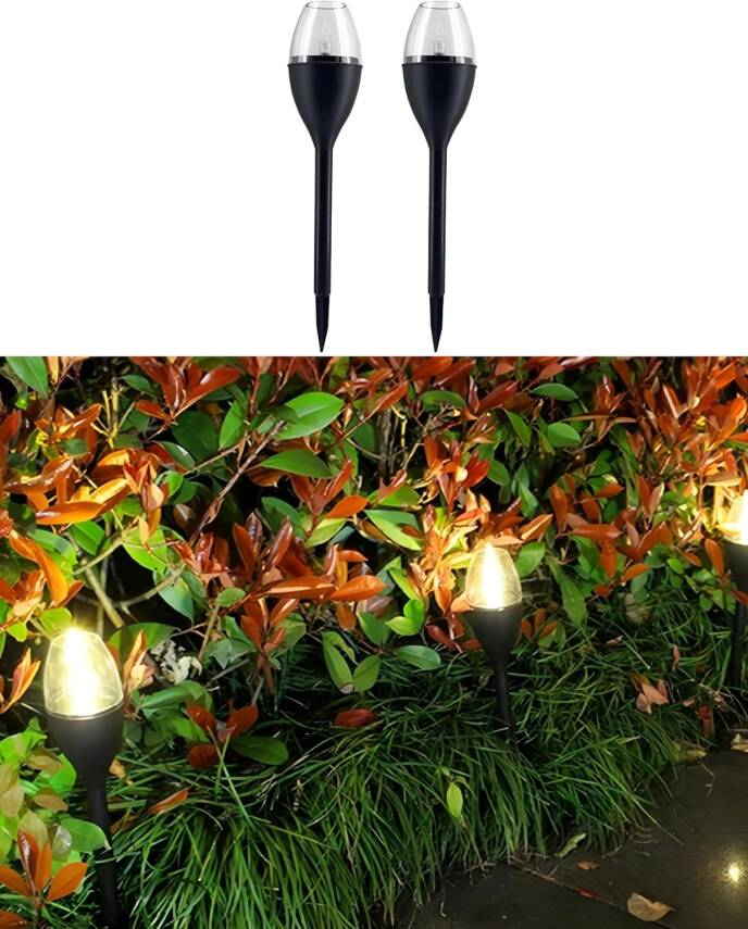 Kyrotech 2 Adet Güneş Enerjili, Titreyen Mum Efektli, Aydınlatma Işıkları, Bahçe, Veranda, Balkon, Avlu, Yürüyüş Yolu, Yol, Çimen Aydınlatma, Gün Işığı - 1