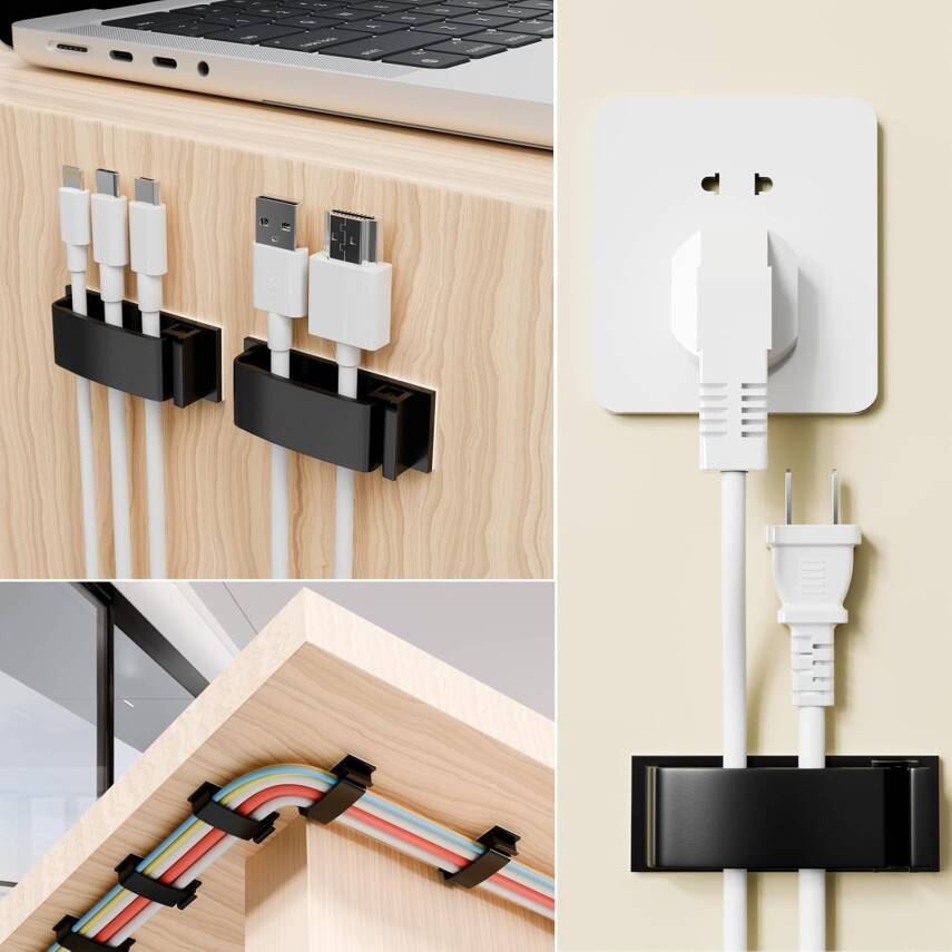 Kyrotech 26 Parça Kablo Tutucu Seti | Yapışkanlı Kablo Klipsi | Masa Üstü Kablo Düzenleyici | Şarj Kablosu, Kulaklık, USB, HDMI, Mouse Kablosu için | Ofis & Ev Kullanımı | Kablo Yönetimi Çözümü - 7