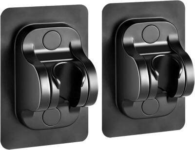 Kyrotech 2'li Set Ayarlanabilir Kendinden Yapışkanlı Duş Başlığı Askısı, Siyah Duvara Monte Duş Başlığı Tutucu, Matkap Gerektirmez Sabit Braket, Suya Dayanıklı Banyo Duş Başlığı Sabitleyici Aksesuar - Kyrotech