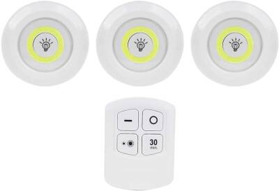 Kyrotech 3’lü Kablosuz Dolap Altı LED Lamba Seti – 5W COB, Uzaktan Kumandalı, Kısılabilir, Zamanlayıcılı, Mutfak Dolabı, Gardırop, Merdiven ve Yatak Odası Aydınlatması İçin - Kyrotech