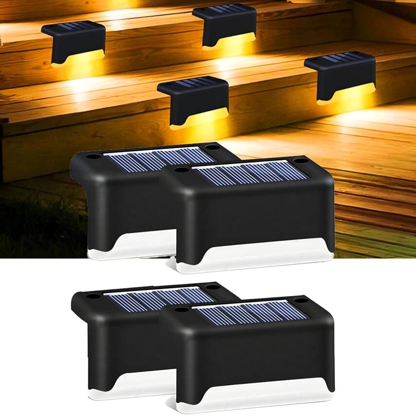 Kyrotech 4 Adet Led Solar Güneş Enerjili Lamba, Merdiven, Veranda, Bahçe, Balkon Dekorasyon Ve Çit Işık, Köşebent Lamba, Su Geçirmez, Gün Işığı, Peyzaj Lambası, Panel Aydınlatma - 9
