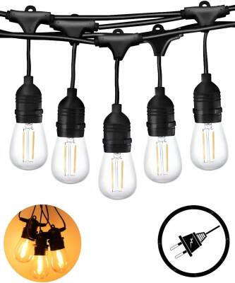 Kyrotech 5 Metre LED String Light IP65 Su Geçirmez Dış Mekan Işık Seti – 5 Adet S14 Ampul Dahil, 220V, 3000K Sıcak Beyaz Bahçe Balkon Teras Aydınlatma Lamba Zinciri - Kyrotech