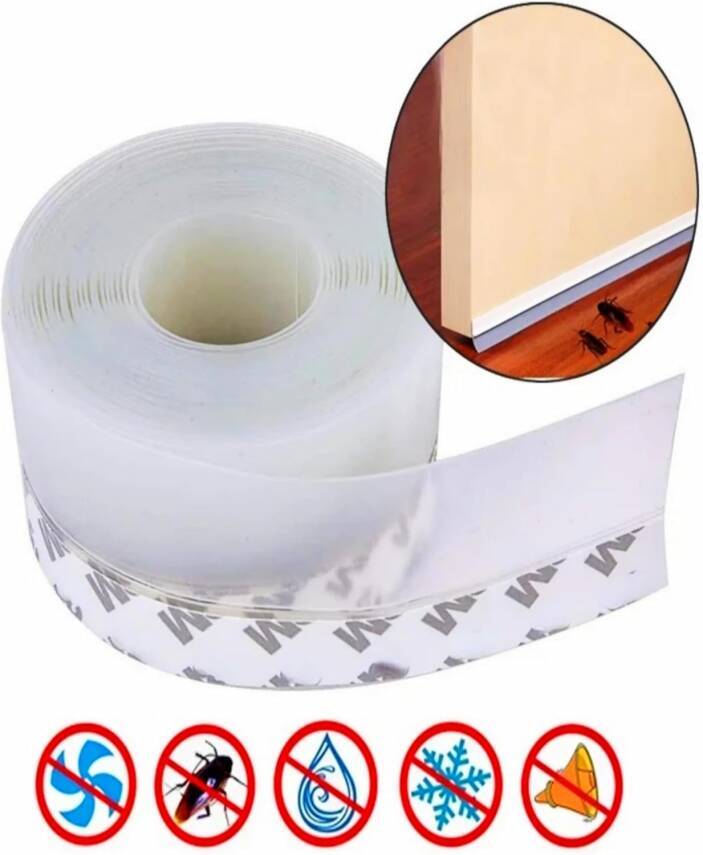 Kyrotech 5 Metre Şeffaf Silikon Kapı Pencere İzolasyon Bandı – Kendinden Yapışkanlı Rüzgar, Toz, Soğuk, Ses Önleyici Fitil Şerit – Kapı Altı, Cam, Sürgülü Kapı, Duşakabin, PVC Doğrama Contası - 8