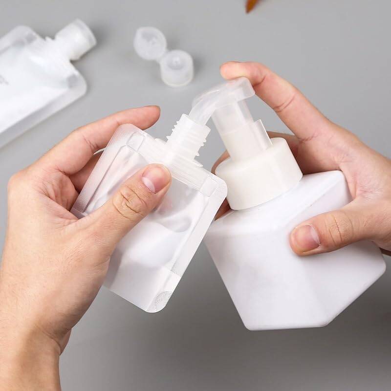 Kyrotech 9 Adet 100 ml Doldurulabilir Şişe Seti – Şampuan, Losyon, Duş Jeli, Yağ ve Krem için Sızdırmaz, BPA İçermeyen, Geniş Ağızlı Seyahat Şişeleri - 8