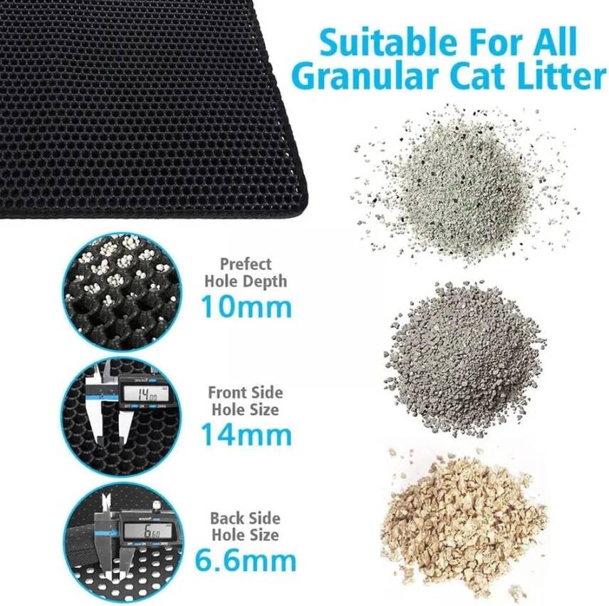Kyrotech Büyük Boy Katlanabilir Elekli Kedi Kumu Paspası Kedi Köpek Tuvalet Önü Paspas Kedi Köpek Matı Elekli Kedi Kumu Tuvaleti Önü Paspası 80 * 60 - 8