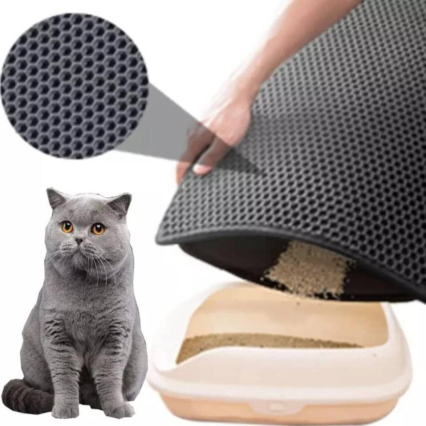 Kyrotech Büyük Boy Katlanabilir Elekli Kedi Kumu Paspası Kedi Köpek Tuvalet Önü Paspas Kedi Köpek Matı Elekli Kedi Kumu Tuvaleti Önü Paspası 80 * 60 - 17