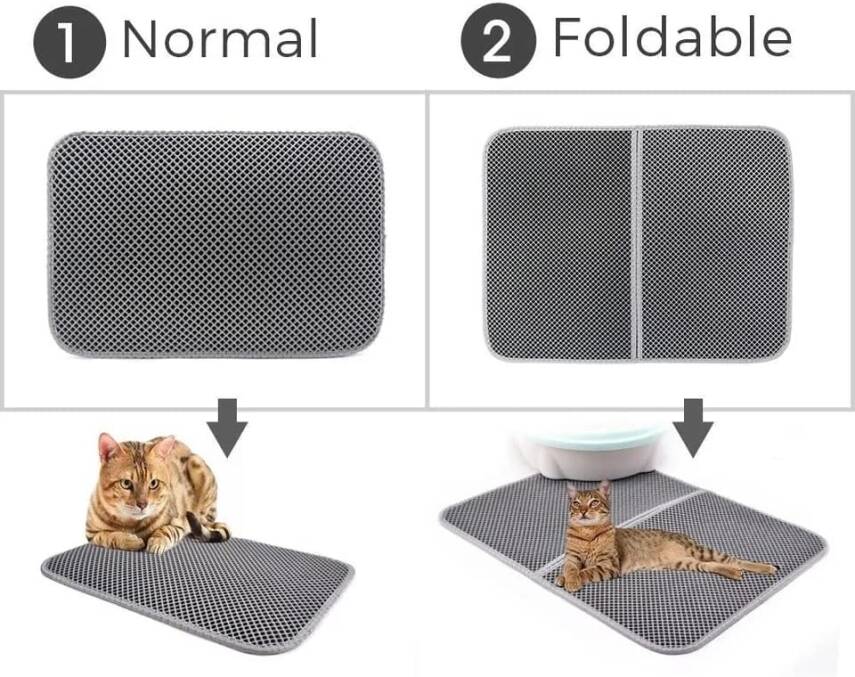 Kyrotech Büyük Boy Katlanabilir Elekli Kedi Kumu Paspası Kedi Köpek Tuvalet Önü Paspas Kedi Köpek Matı Elekli Kedi Kumu Tuvaleti Önü Paspası 80 * 60 - 15