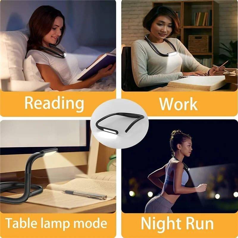 Kyrotech Çift LED Boyun Okuma Lambası, Yatak Kitap Işığı, Şarjlı, Ayarlanabilir Parlaklık Masa Lambası, Bükülebilir Kollara, 3 farklı Renk Modu, Bakım, Onarım, Gece Koşusu, Yürüyüş, Örgü - 2
