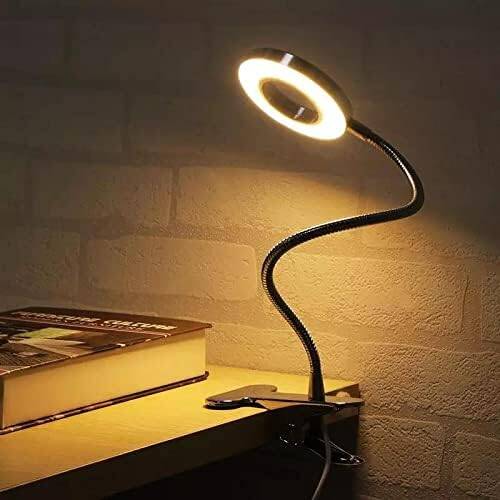 Kyrotech Çok Fonksiyonlu LED Akrobat Masa Lambası, Klipsli, Göz Koruyuculu, Ayarlanabilir Açılı, Kitap Okuma Işığı, YouTuber, TikTok, Ring Light Aydınlatma, 3 Farklı Mod (Sarı, Beyaz, Gün Işığı) - 4