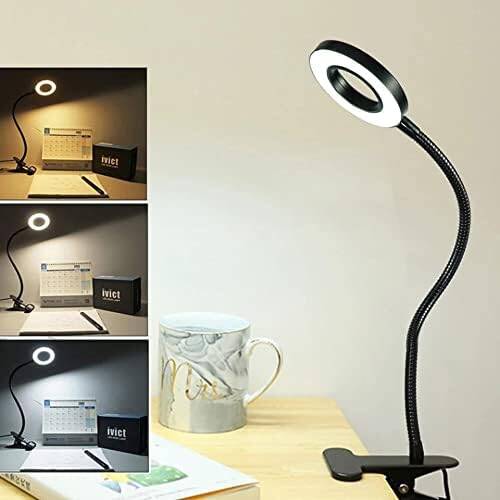 Kyrotech Çok Fonksiyonlu LED Akrobat Masa Lambası, Klipsli, Göz Koruyuculu, Ayarlanabilir Açılı, Kitap Okuma Işığı, YouTuber, TikTok, Ring Light Aydınlatma, 3 Farklı Mod (Sarı, Beyaz, Gün Işığı) - 3
