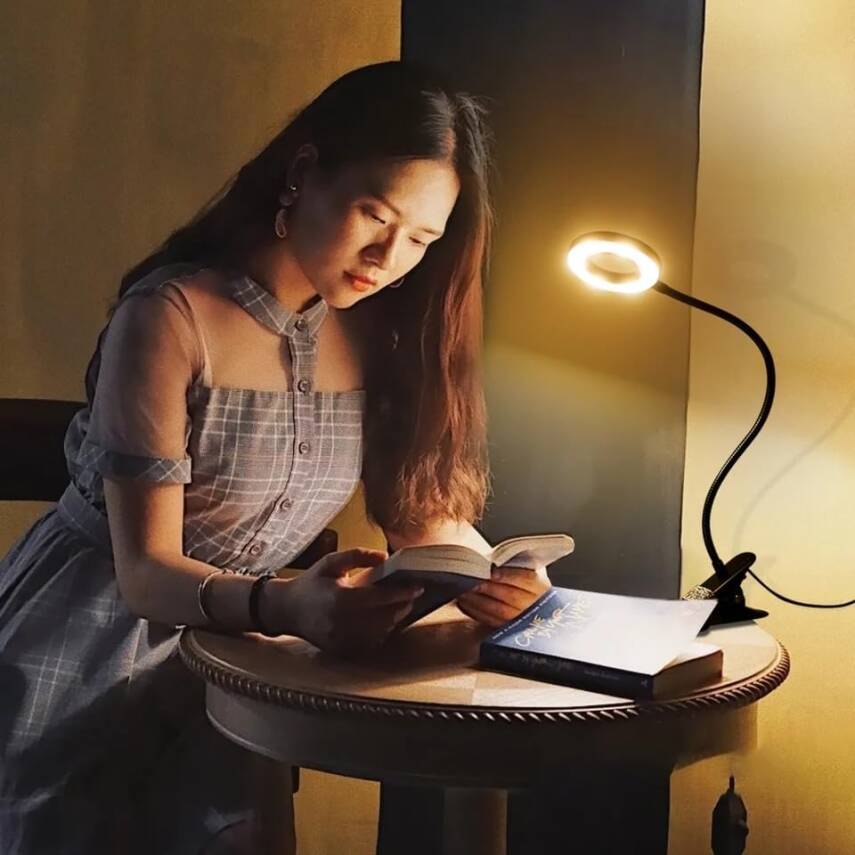Kyrotech Çok Fonksiyonlu LED Akrobat Masa Lambası, Klipsli, Göz Koruyuculu, Ayarlanabilir Açılı, Kitap Okuma Işığı, YouTuber, TikTok, Ring Light Aydınlatma, 3 Farklı Mod (Sarı, Beyaz, Gün Işığı) - 2