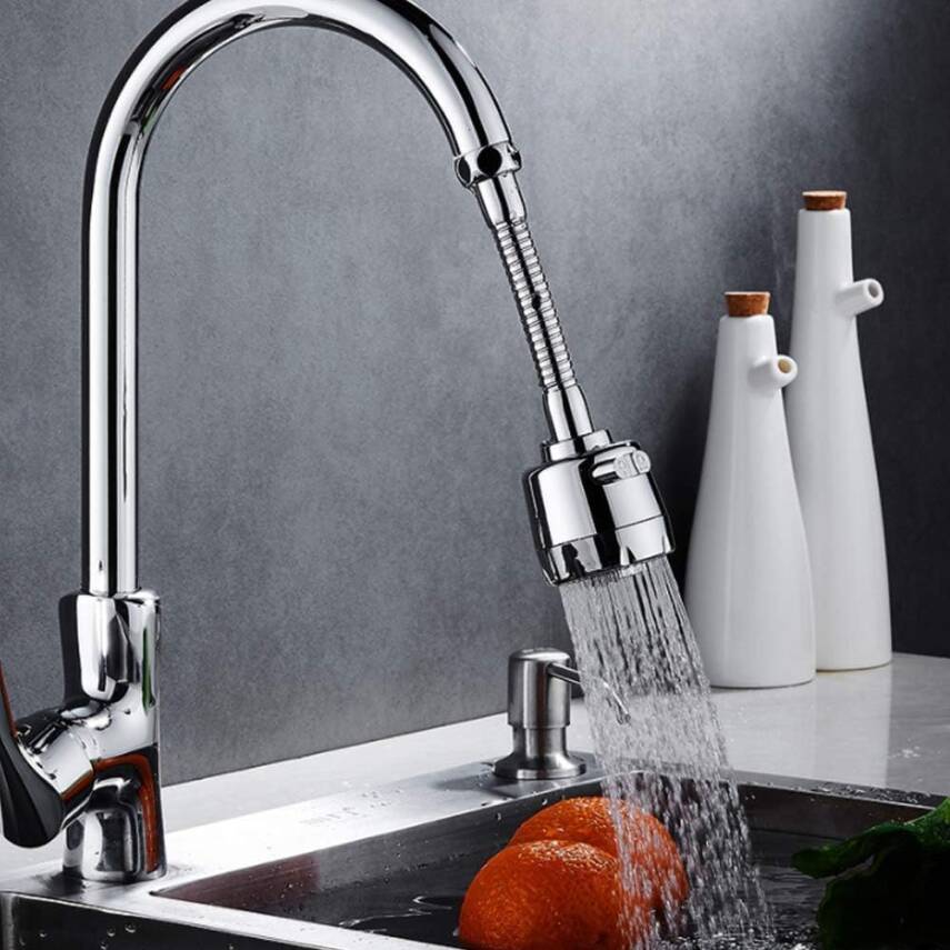 Kyrotech Hortumlu 360° Dönebilen 3 Kademeli Tasarruflu Musluk Başlığı – Paslanmaz Mutfak, Banyo ve Lavabo için Su Tasarrufu Sağlayan Krom Kaplama Başlık, ABS Malzeme, Ofis ve Ev Uyumu, Kolay Montajlı - 8