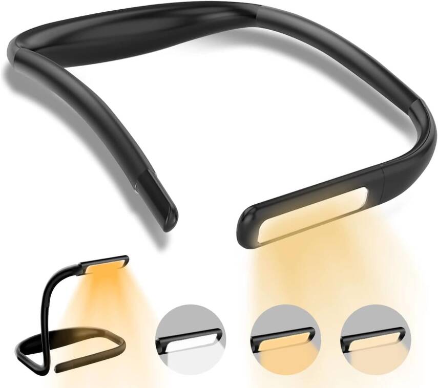 Kyrotech LED Boyun Okuma Lambası, Yatak Kitap Işığı, Şarjlı, Ayarlanabilir Parlaklık Masa Lambası, Bükülebilir Kollara, 3 farklı Renk Modu, Bakım, Onarım, Gece Koşusu, Yürüyüş, Örgü, Kamp, Makyaj için Uygundur - 1