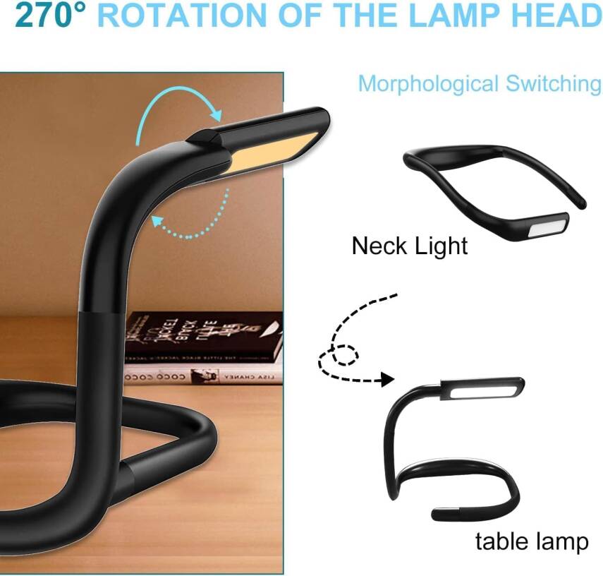 Kyrotech LED Boyun Okuma Lambası, Yatak Kitap Işığı, Şarjlı, Ayarlanabilir Parlaklık Masa Lambası, Bükülebilir Kollara, 3 farklı Renk Modu, Bakım, Onarım, Gece Koşusu, Yürüyüş, Örgü, Kamp, Makyaj için Uygundur - 6