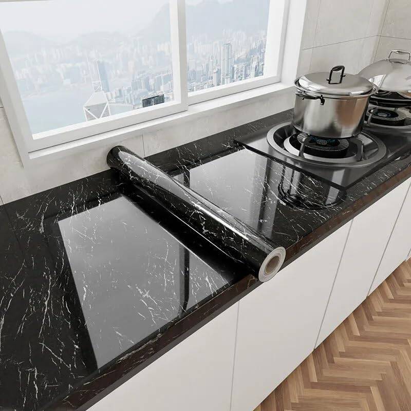 Kyrotech Mermer Desenli Kendinden Yapışkanlı Folyo 5 Metre, 60 CM, Vinil, KendindenYapışkanlı, Dekor folyosu, Pencere Çıkartması, PVC Çıkartma, Mobilya, Mutfak dolabı, Granit - 1