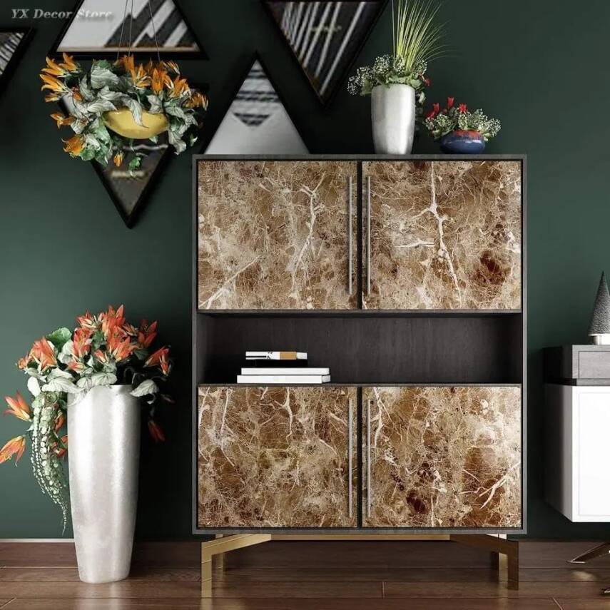Kyrotech Mermer Desenli Kendinden Yapışkanlı Folyo 5 Metre, 60 CM, Vinil, KendindenYapışkanlı, Dekor folyosu, Pencere Çıkartması, PVC Çıkartma, Mobilya, Mutfak dolabı, Granit - 17