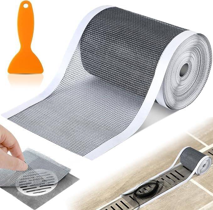 Kyrotech Mutfak Lavabo Duşakabin Küvet Süzgeci Saç Toplayıcı Banyo Gider Tıkanma Önleyici Elek Kesilebilir PVC File, Herhangi Bir Uzunlukta Kendin Yap Kullan At Duş Tahliyesi Kapak Süzgeci Koruyucu 4 Metre - 9