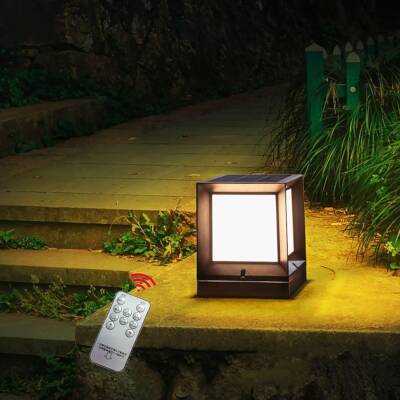 Kyrotech Set Üstü Küp Solar LED Bahçe Lambası 60W, Güneş Enerjili+220V Elektrikli Hibrit, E27 Duy, Fotoselli, Uzaktan Kumandalı | 3 Modlu Işık | IP65 Su Geçirmez | Uzun Ömürlü Bahçe Aydınlatma Armatürü - Kyrotech