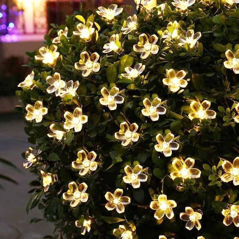 Kyrotech Solar Güneş Enerjili 30 Led Çiçek Zinciri Kiraz Çiçeği IP65 Su Geçirmez Solar Işık Zinciri Dış Mekan Bahçe Veranda Avlu Çardak Noel Ağacı Partiler Gün Işığı - 3