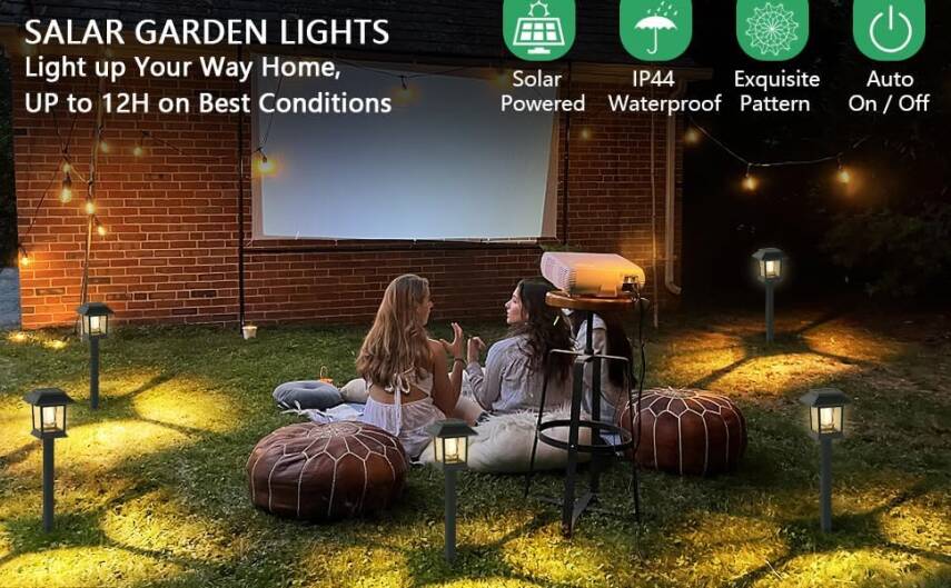 Kyrotech Solar Güneş Enerjili Bahçe Aydınlatma Gün Işığı Led Işık Işıldak Lamba Fener Süs Balkon Dekorasyonu Flament Led Set Üstü Kamp Peyzaj Teras Avlu Havuz Veranda Lamba Su Geçirmez Otomatik ON/OFF - 8