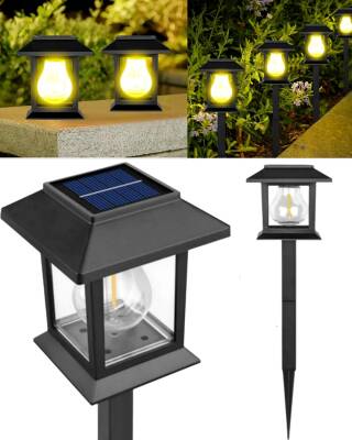 Kyrotech Solar Güneş Enerjili Bahçe Aydınlatma Gün Işığı Led Işık Işıldak Lamba Fener Süs Balkon Dekorasyonu Flament Led Set Üstü Kamp Peyzaj Teras Avlu Havuz Veranda Lamba Su Geçirmez Otomatik ON/OFF - Kyrotech