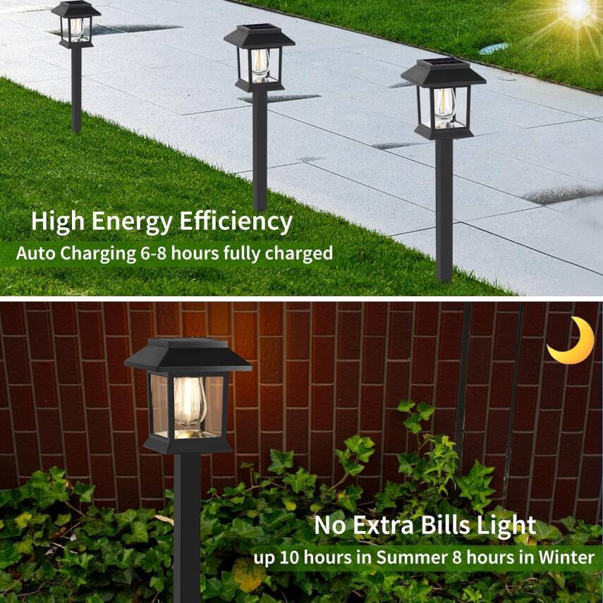 Kyrotech Solar Güneş Enerjili Bahçe Aydınlatma Gün Işığı Led Işık Işıldak Lamba Fener Süs Balkon Dekorasyonu Flament Led Set Üstü Kamp Peyzaj Teras Avlu Havuz Veranda Lamba Su Geçirmez Otomatik ON/OFF - 4