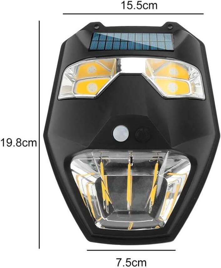 Kyrotech Solar Güneş Enerjili Lamba Panter 2 Cop Led Hareket Sensörlü 5 Işık Modlu Aplik Su Geçirmez Duvar Teras Veranda Bahçe Agaç Patika Garaj Balkon Dekorasyon Aydınlatması - 9