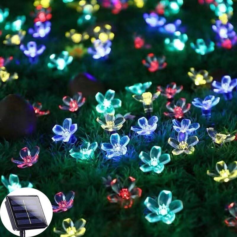 Kyrotech Solar Güneş Enerjili RGB Gökkuşağı 30 Led Çiçek Zinciri Kiraz Çiçeği IP65 Su Geçirmez Solar Işık Zinciri Dış Mekan Bahçe Veranda Avlu Çardak Noel Ağacı Partiler (RGB Gökkuşağı) - 5