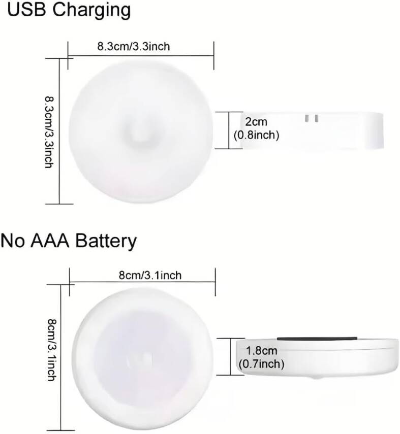 Kyrotech Usb Şarjlı Hareket Sensörlü Otomatik 8 Led Aydınlatma Işık Mıknatıslı Koridor, Banyo, Dolap, Merdiven, Gece Lambası, Mutfak, Balkon Dekorasyonu, Amber Renk 4000K Günışığı Delme Gerektirmez - 9