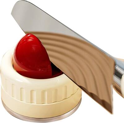 Kyrotech Vantuzlu Bıçak Bileyici | Yapışkanlı Kaymaz Tabanlı Pratik Bileme Aparatı | Mutfak, Şef, Meyve, Ekmek Bıçağı ve Makas İçin Hızlı ve Etkili Bileyici - Kyrotech