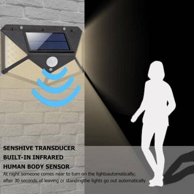 Solar Güneş Enerjili Hareket Sensörlü Duvar Bahçe Karavan Kamp Lambası Led Solar Lamba Su Geçirmez Sarı Gün Işığı Water Proof Solar Lamba - 3