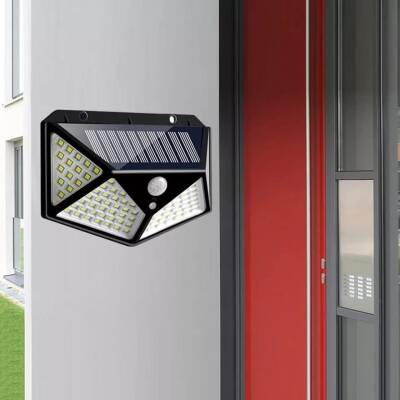 Solar Güneş Enerjili Hareket Sensörlü Duvar Bahçe Karavan Kamp Lambası Led Solar Lamba Su Geçirmez Sarı Gün Işığı Water Proof Solar Lamba - 7