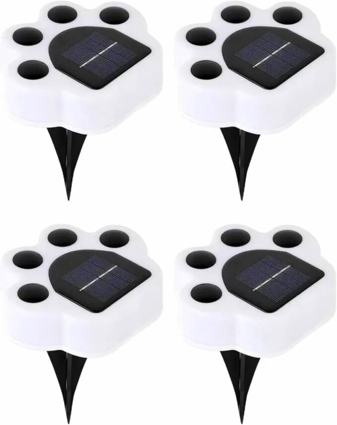 Kyrotech 4 Adet Güneş Enerjili, Pati Şekilli, Paw Bahçe Aydınlatma Işıkları, Köşebent, Veranda, Avlu, Yürüyüş Yolu, Yol, Çimen, Avlu Aydınlatma-Beyaz Işık - 5