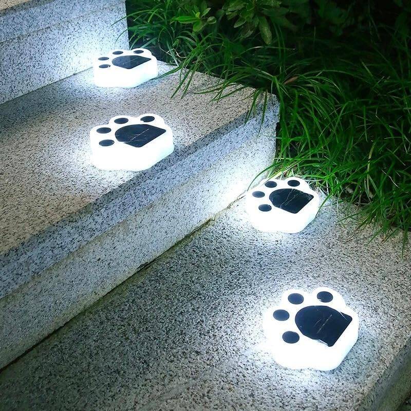 Kyrotech 4 Adet Güneş Enerjili, Pati Şekilli, Paw Bahçe Aydınlatma Işıkları, Köşebent, Veranda, Avlu, Yürüyüş Yolu, Yol, Çimen, Avlu Aydınlatma-Beyaz Işık - 2